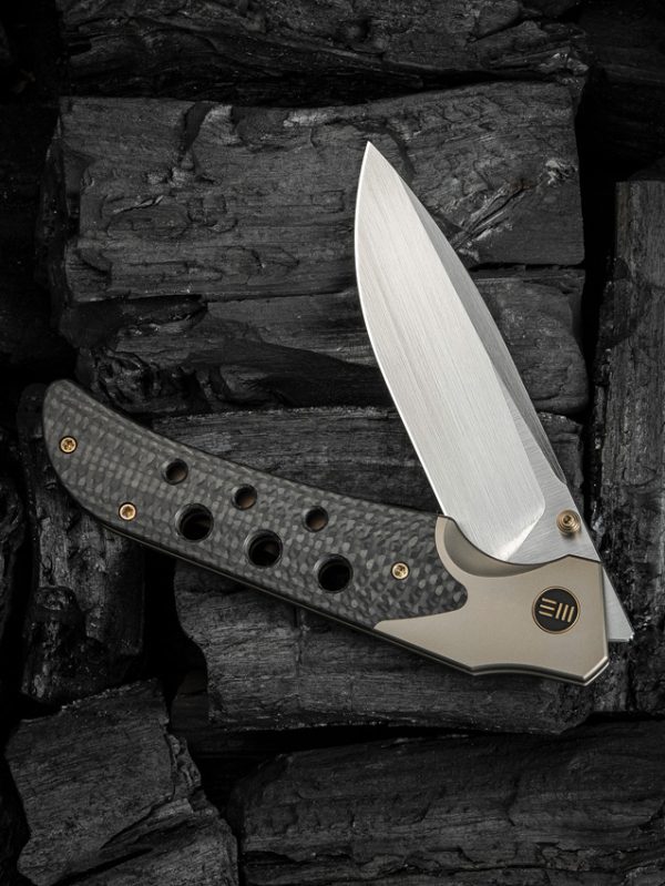 We Knife Co Ltd Guthrie Bolster Lock Folding Knife 4" CPM-20CV Champagne Titanium