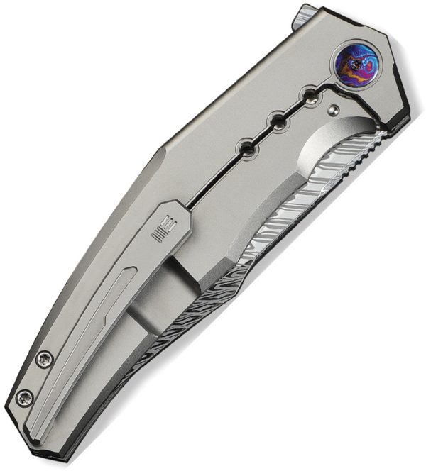 We Knife Co Ltd Kyklos Framelock Damascus 3.75in Folding Knife