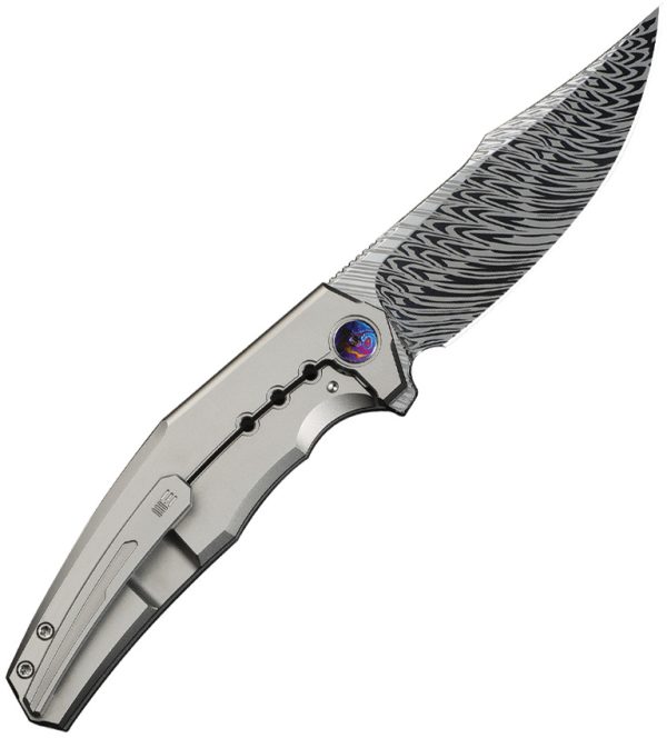 We Knife Co Ltd Kyklos Framelock Damascus 3.75in Folding Knife