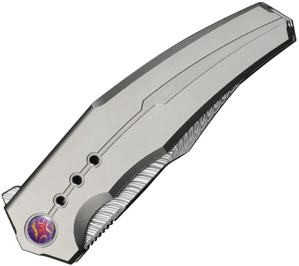 We Knife Co Ltd Kyklos Framelock Damascus 3.75in Folding Knife