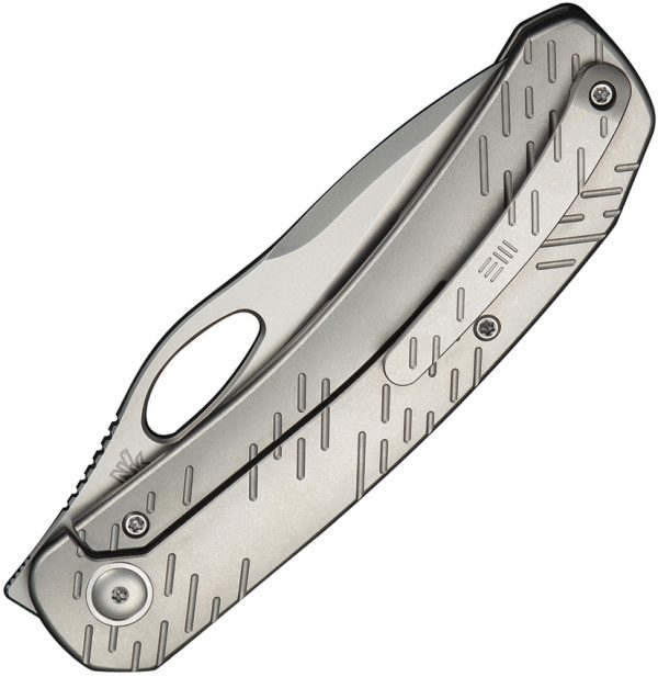 We Knife Co Ltd Inmate Framelock Folding Knife 3.75" CPM-20CV Gray Titanium