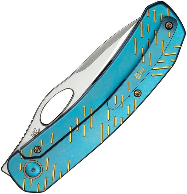We Knife Co Ltd Inmate Framelock Folding Knife 3.75" CPM-20CV Blue Titanium