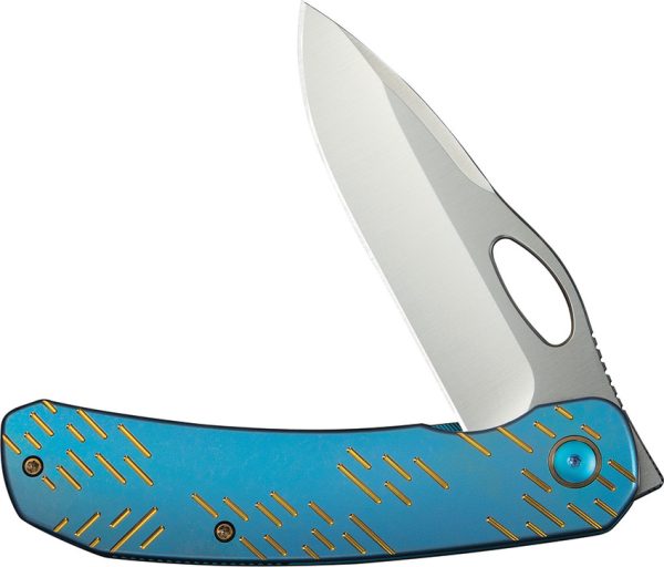 We Knife Co Ltd Inmate Framelock Folding Knife 3.75" CPM-20CV Blue Titanium