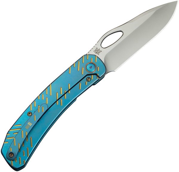 We Knife Co Ltd Inmate Framelock Folding Knife 3.75" CPM-20CV Blue Titanium