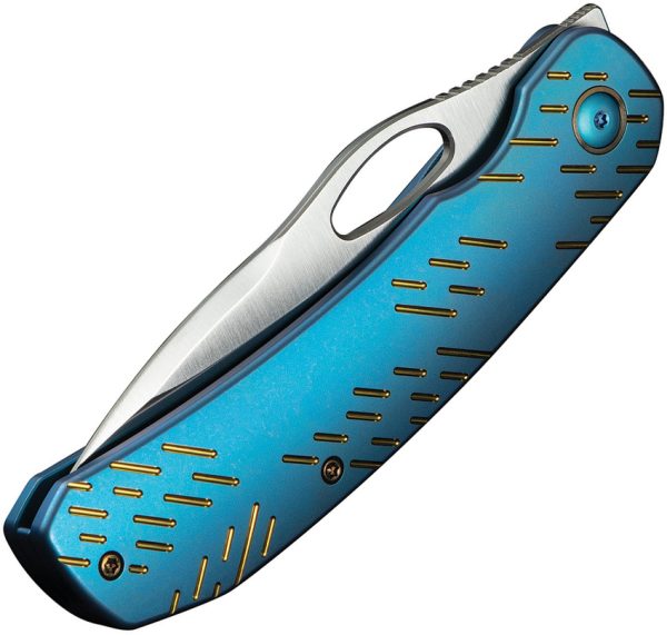 We Knife Co Ltd Inmate Framelock Folding Knife 3.75" CPM-20CV Blue Titanium