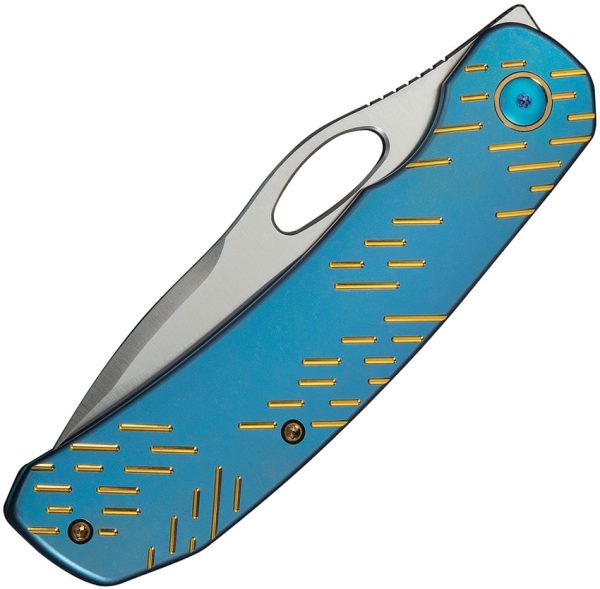 We Knife Co Ltd Inmate Framelock Folding Knife 3.75" CPM-20CV Blue Titanium