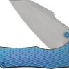We Knife Co Ltd High-Fin XL Framelock Folding Knife Blue Titanium 3.5" CPM-20CV