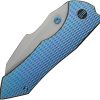 We Knife Co Ltd High-Fin XL Framelock Folding Knife Blue Titanium 3.5" CPM-20CV