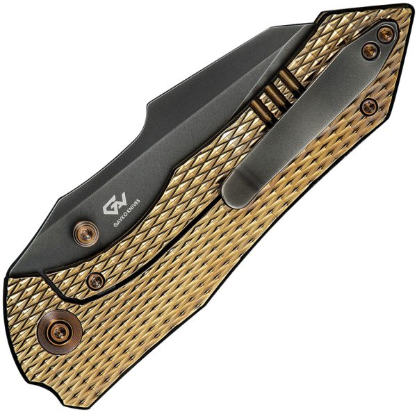 We Knife Co Ltd High-Fin XL Framelock 3.5" CPM-20CV Gold Titanium