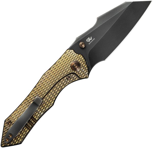 We Knife Co Ltd High-Fin XL Framelock 3.5" CPM-20CV Gold Titanium