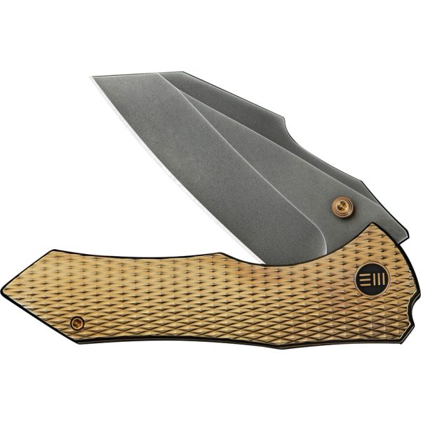 We Knife Co Ltd High-Fin XL Framelock 3.5" CPM-20CV Gold Titanium