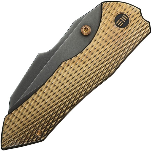 We Knife Co Ltd High-Fin XL Framelock 3.5" CPM-20CV Gold Titanium
