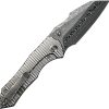 We Knife Co Ltd High-Fin XL Framelock Folding Knife 3.5" Damasteel Gray Titanium