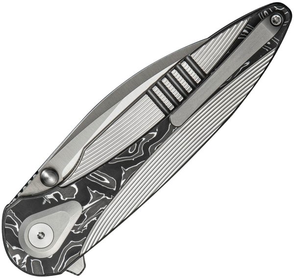 We Knife Co Ltd Zenthra Folding Knife M390 Wharncliffe Framelock Gray Titanium