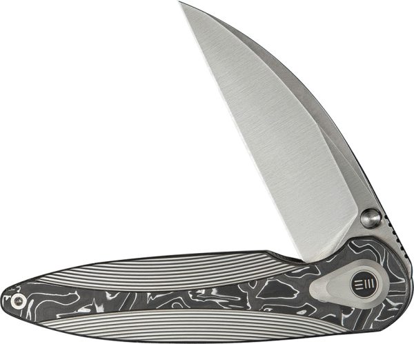 We Knife Co Ltd Zenthra Folding Knife M390 Wharncliffe Framelock Gray Titanium