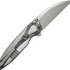 We Knife Co Ltd Zenthra Folding Knife M390 Wharncliffe Framelock Gray Titanium