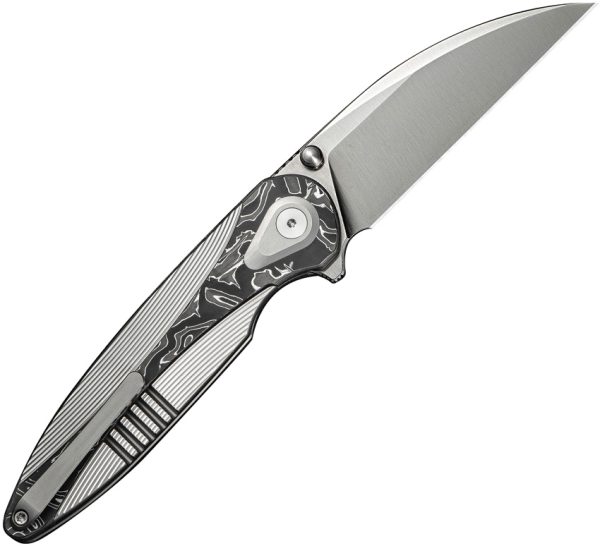 We Knife Co Ltd Zenthra Folding Knife M390 Wharncliffe Framelock Gray Titanium