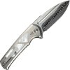 We Knife Co Ltd Sylox Button Lock Folding Knife Damascus 3.88" w/ Case
