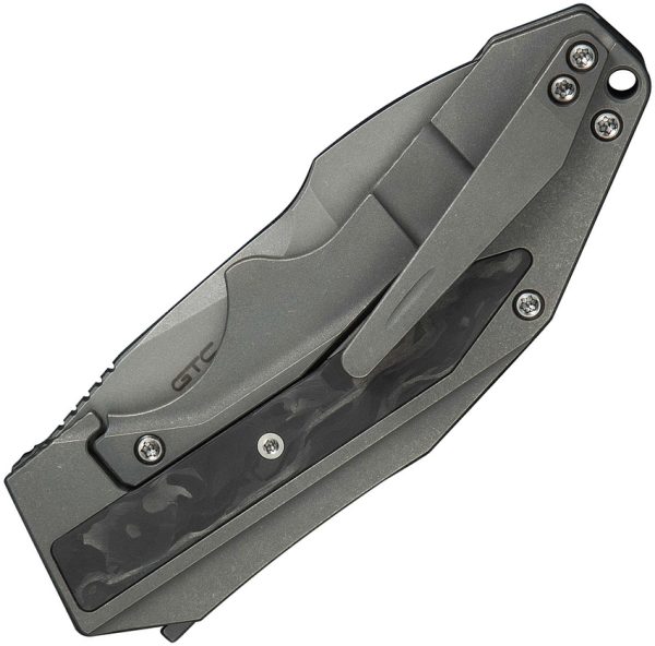We Knife Co Ltd Coral Framelock Folding Knife 3" CPM-20CV Gray Titanium