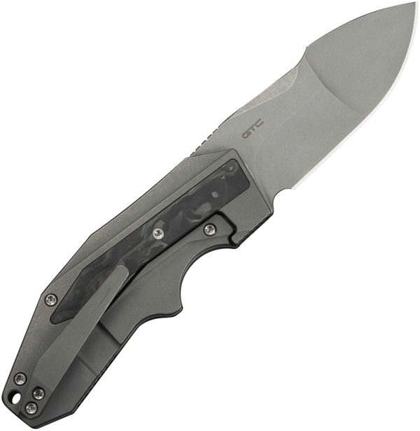 We Knife Co Ltd Coral Framelock Folding Knife 3" CPM-20CV Gray Titanium