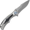 We Knife Co Ltd Tighe Down Button Lock Folding Knife 4" Bohler M390 Gray/Blue Carbon Fiber