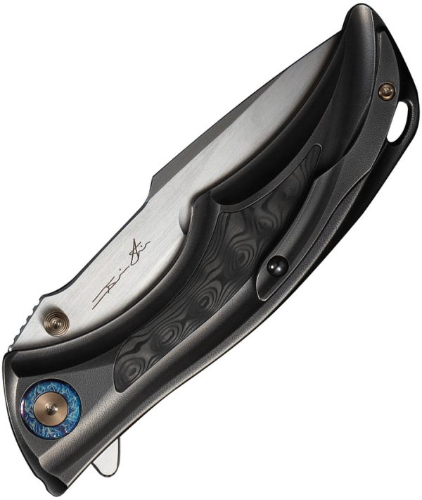 We Knife Co Ltd Tighe Down Button Lock Folding Knife 4" M390 Rose CF