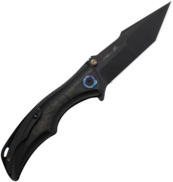 We Knife Co Ltd Tighe Folding Knife Button Lock 4" M390 Black