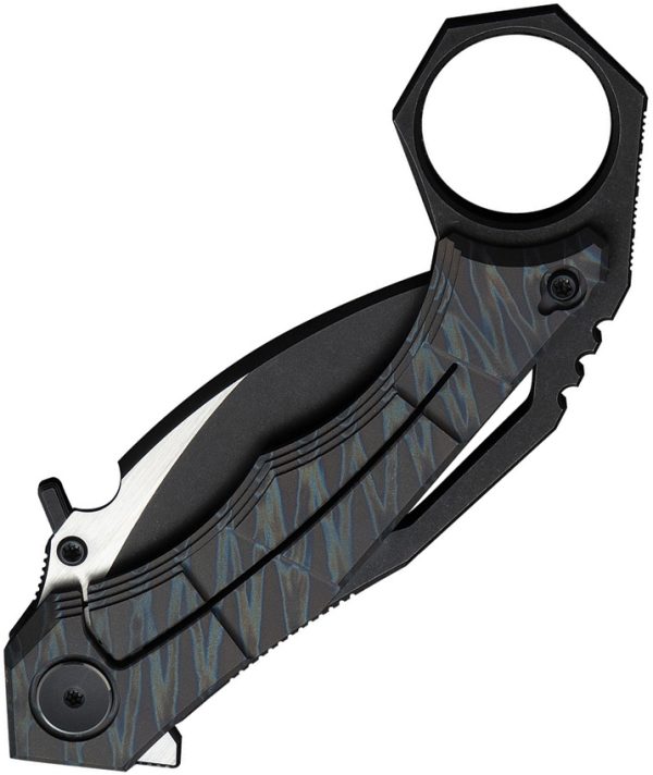 We Knife Co Ltd Tayra Framelock Flame 2.25" Hawkbill Folding Knife