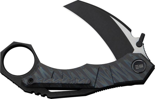 We Knife Co Ltd Tayra Framelock Flame 2.25" Hawkbill Folding Knife