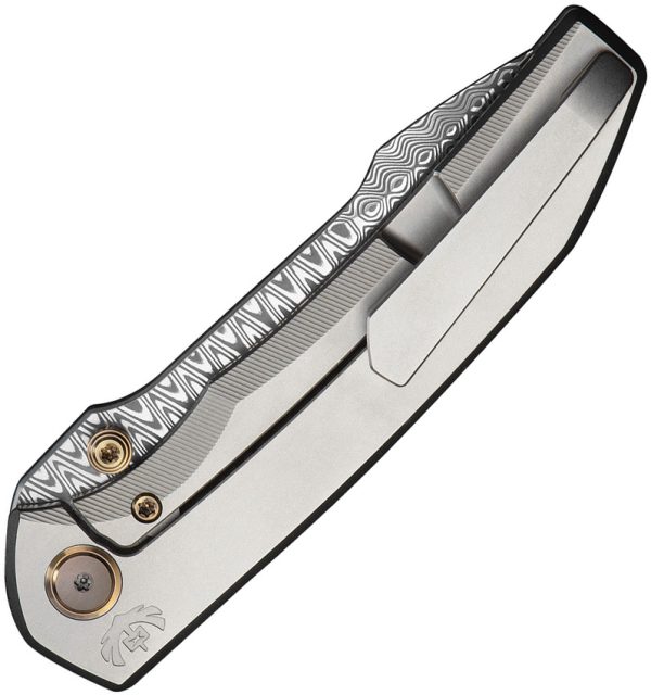 We Knife Co Ltd Ryson Framelock Folding Knife 3.3" Damasteel Gray Titanium