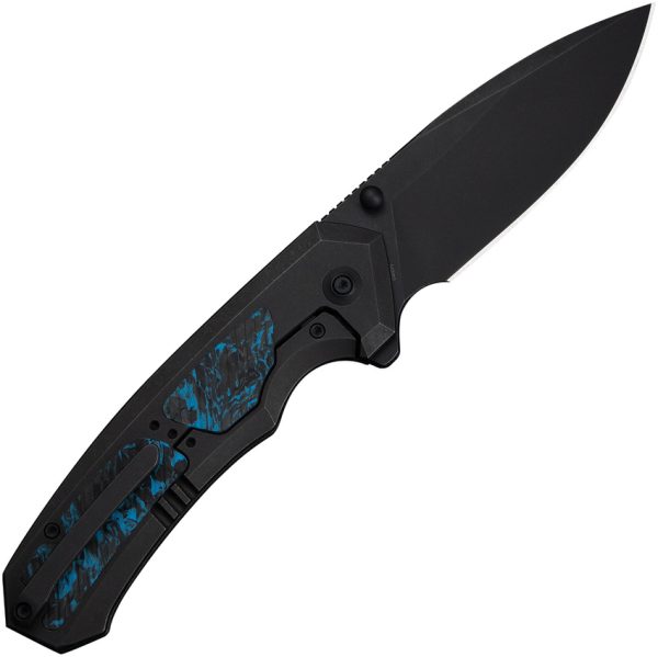 We Knife Co Ltd Corwyn Framelock Black/Blue Carbon Fiber