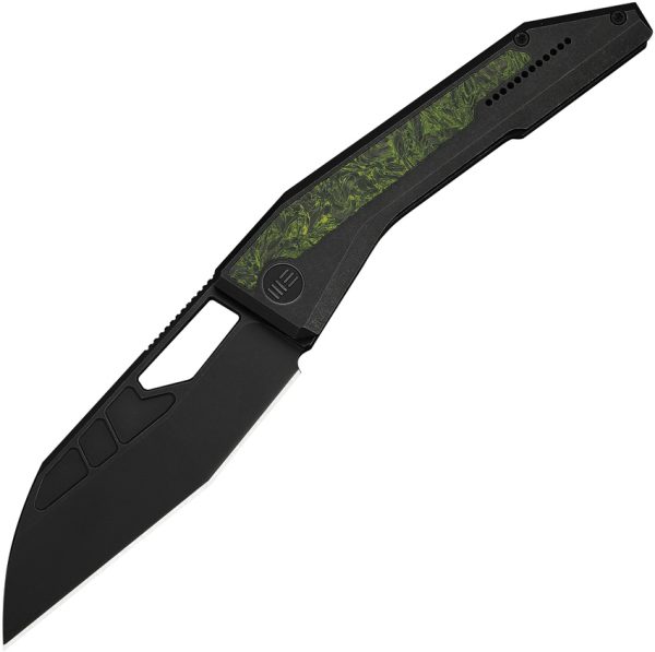 We Knife Co Ltd Inceptus Framelock 3.5" Bohler M390 Black Titanium Green CF
