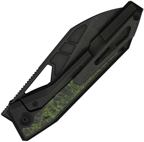 We Knife Co Ltd Inceptus Framelock 3.5" Bohler M390 Black Titanium Green CF