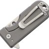 Wesn Goods Microblade Framelock Folding Knife D2 Gray Titanium