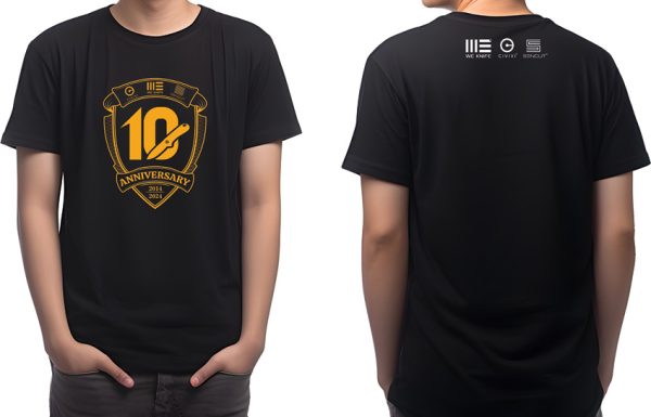 We Knife Co Ltd Gold Logo T-Shirt 3XL Black Cotton