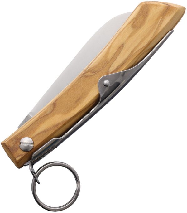 Windmuhlenmesser IBEX 80mm Ratchet Lock Folding Knife 3.5" Sheepsfoot Blade Olive Wood