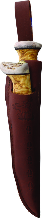 WJ23AVKS_add_02 Steel Sharp Designs Wood Jewel Fixed Blade Set Curly Carbon Steel 2-Piece w/ Sheath