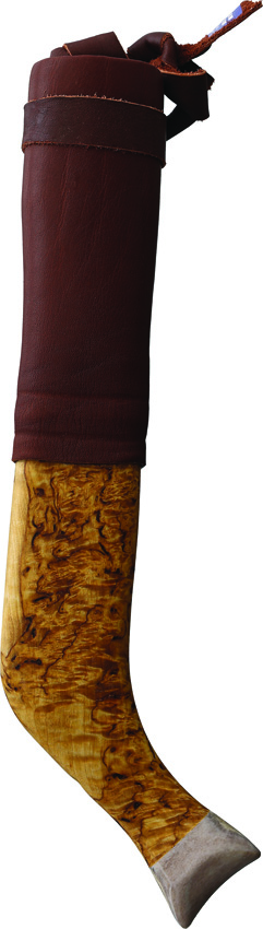 Wood Jewel Fixed Blade Knife 4.75" Carbon Steel Reindeer Horn Handle