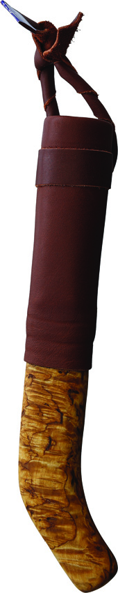 Wood Jewel Fixed Blade Knife 3" Carbon Steel Curly Birch Handle