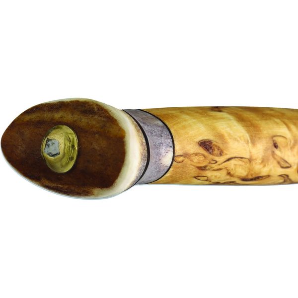 Wood Jewel Fixed Blade Knife 3" Carbon Steel Curly Birch