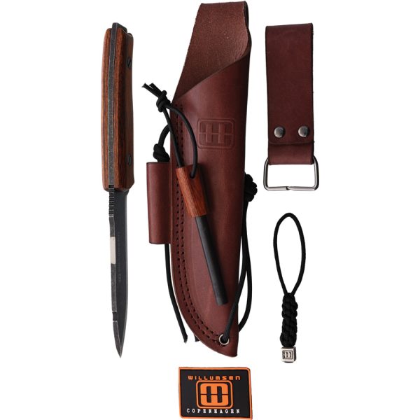Willumsen Copenhagen Wild1 Fixed Blade 4.75" Sandvik 14C28N Brown Wood w/ Sheath