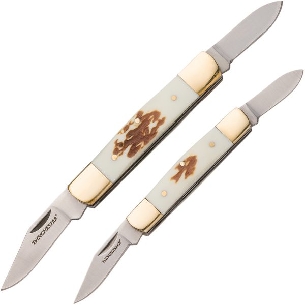 Winchester Stag Stockman Combo Folding Knife 2-Piece Set