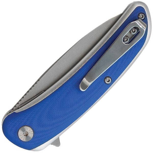 WONITAC Linerlock Folding Knife Blue G10 3" Sheepsfoot 14C28N