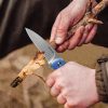 WONITAC Linerlock Folding Knife Blue G10 3" Sheepsfoot 14C28N