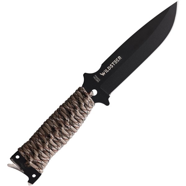 WildSteer KRS Survival Fixed Blade Knife 5.5" 14C28N Black
