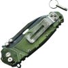 WTK16G_add_01 Steel Sharp Designs Wander Tactical Hurricane Button Lock Folding Knife Green Titanium 3.5"