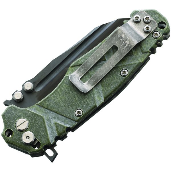 Wander Tactical Mistral Button Lock Folding Knife Green Titanium