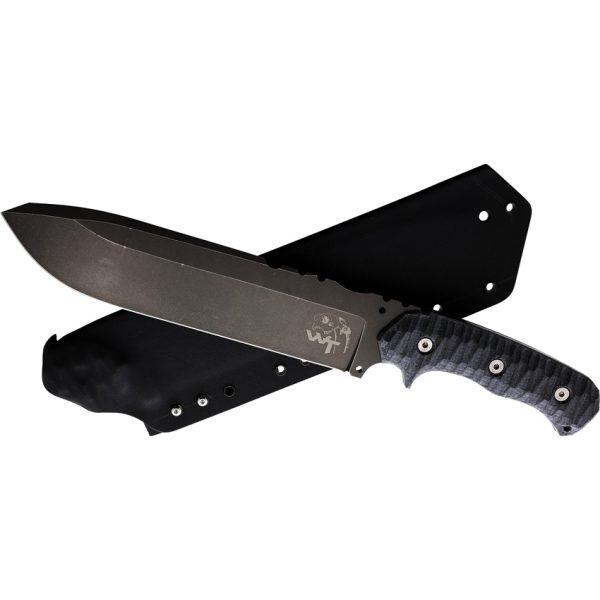 Wander Tactical Godfather Fixed Blade Knife 9.75" D2 Black Micarta w/ Sheath