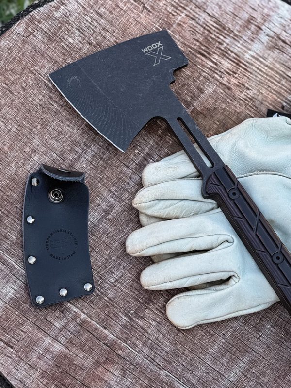 WOOX Terra Axe 14" Overall 4140 Steel w/ Brown Micarta X-Grip & Sheath
