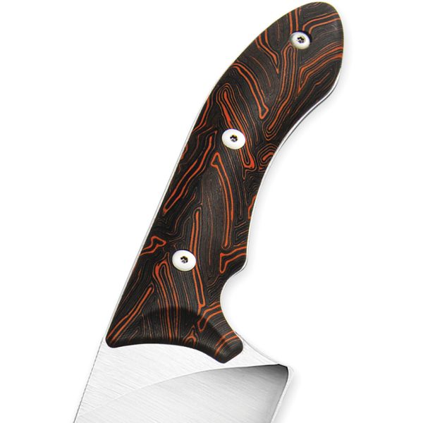 Xin Cutlery Tactical Style Chef's Knife 8" Satin Blade Black Orange G10